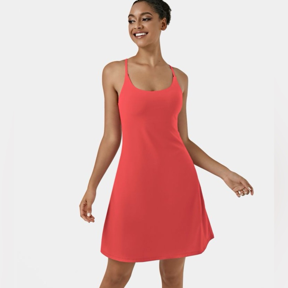 Women's Coral Tank Dress with Built-In Shorts - Picture 2 of 16